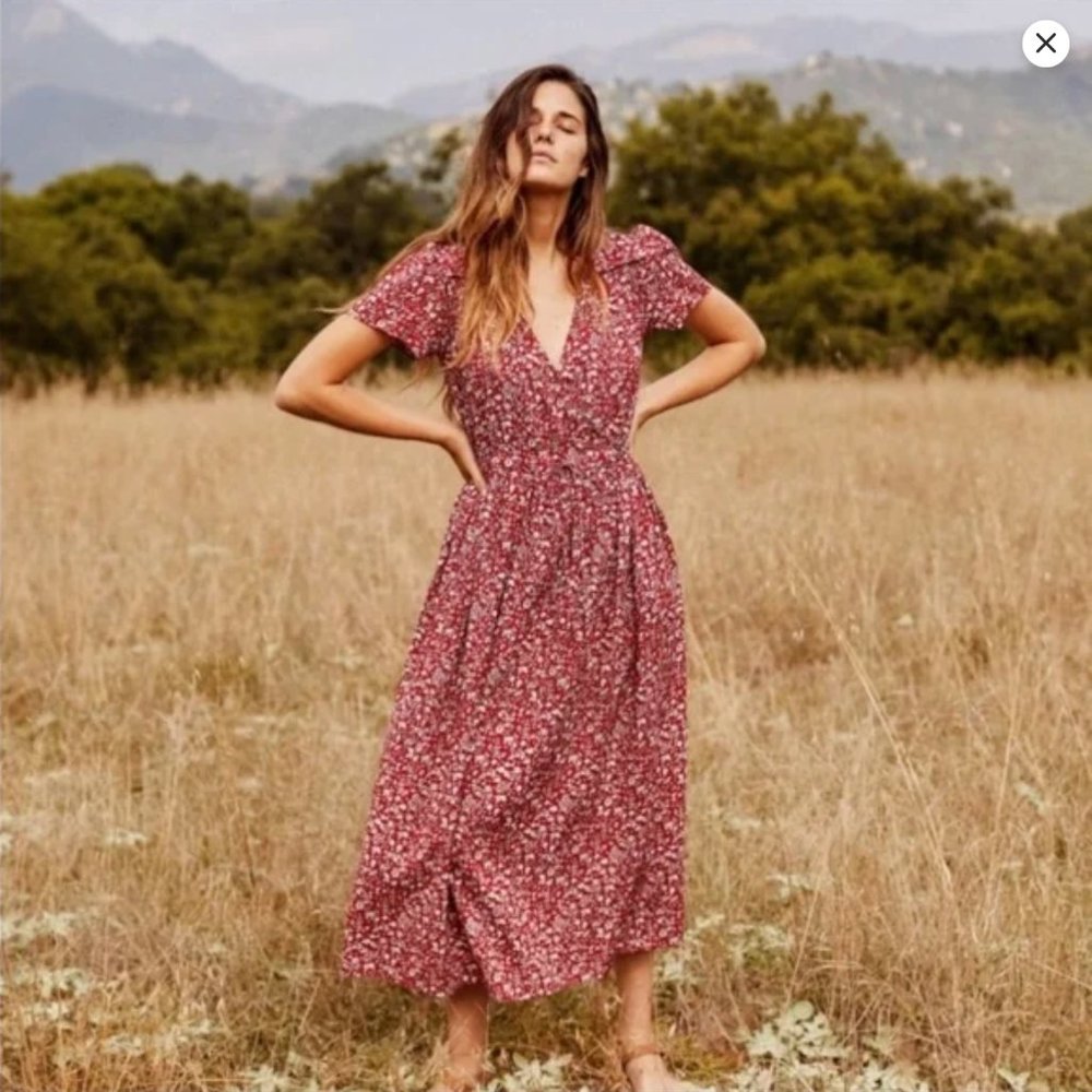 Christy Dawn Dawn Dress in crimson floral, size S